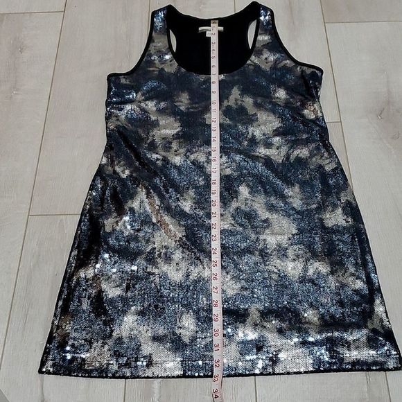 ANDREA BEHAR (Boston Proper) SPARKLING HOLIDAY/PARTY DRESS, Sz 10, Black-Silver - Picture 10 of 13